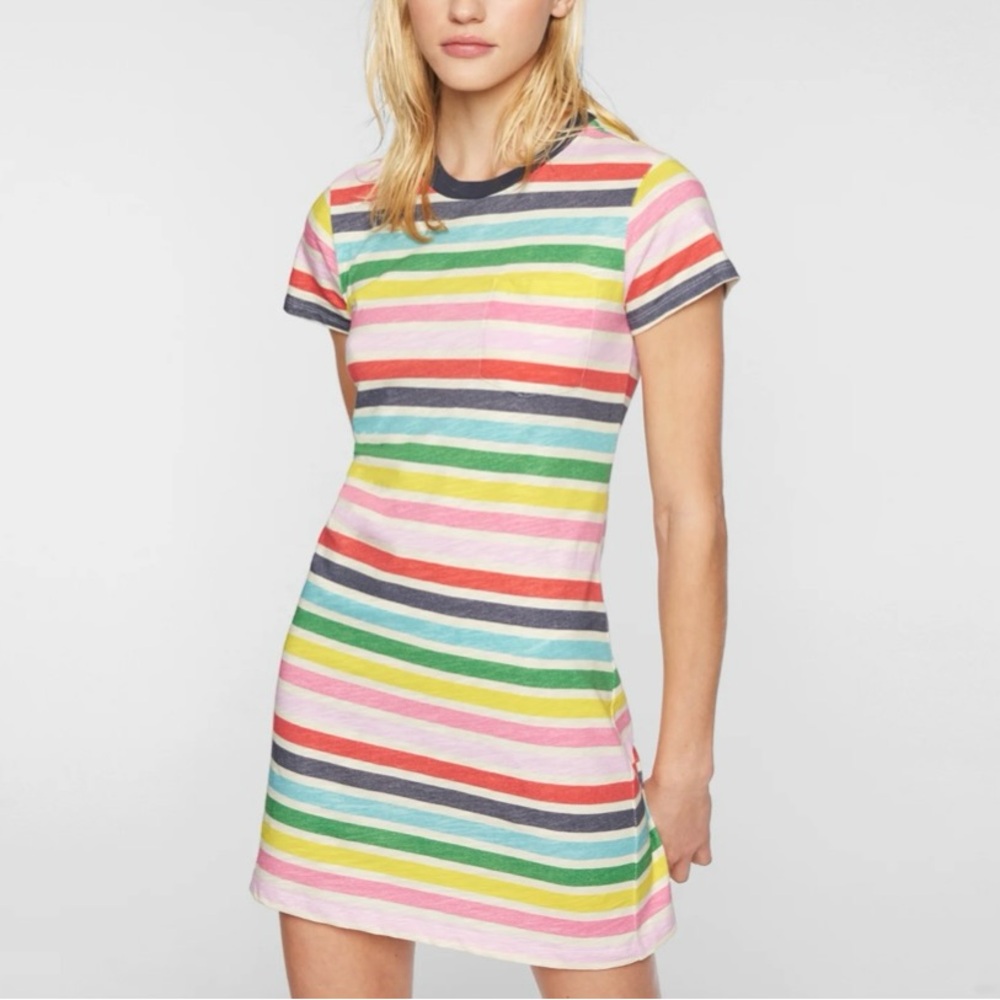 Pam & Gela Striped Dress with Pocket in Multi Color